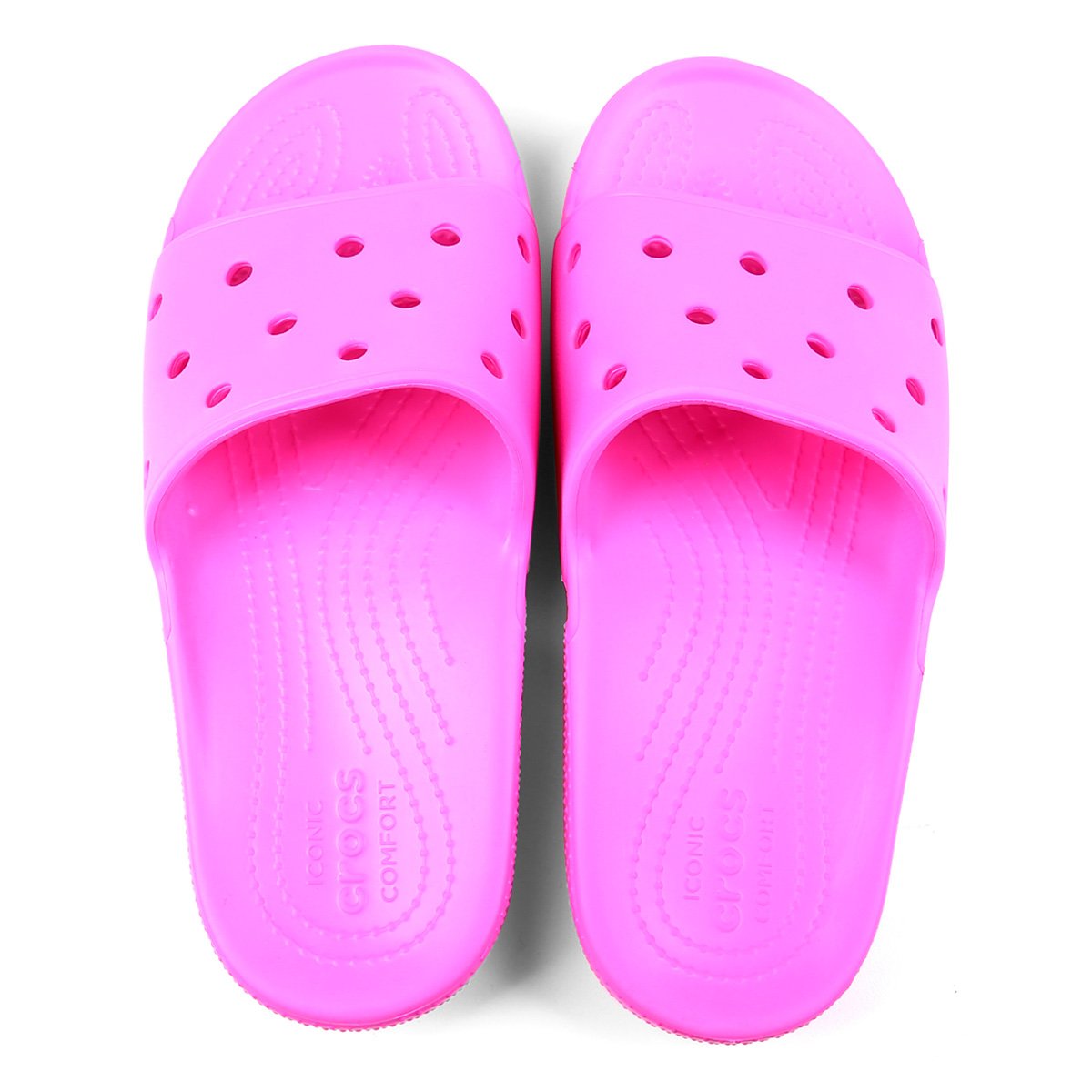 pink croc slides
