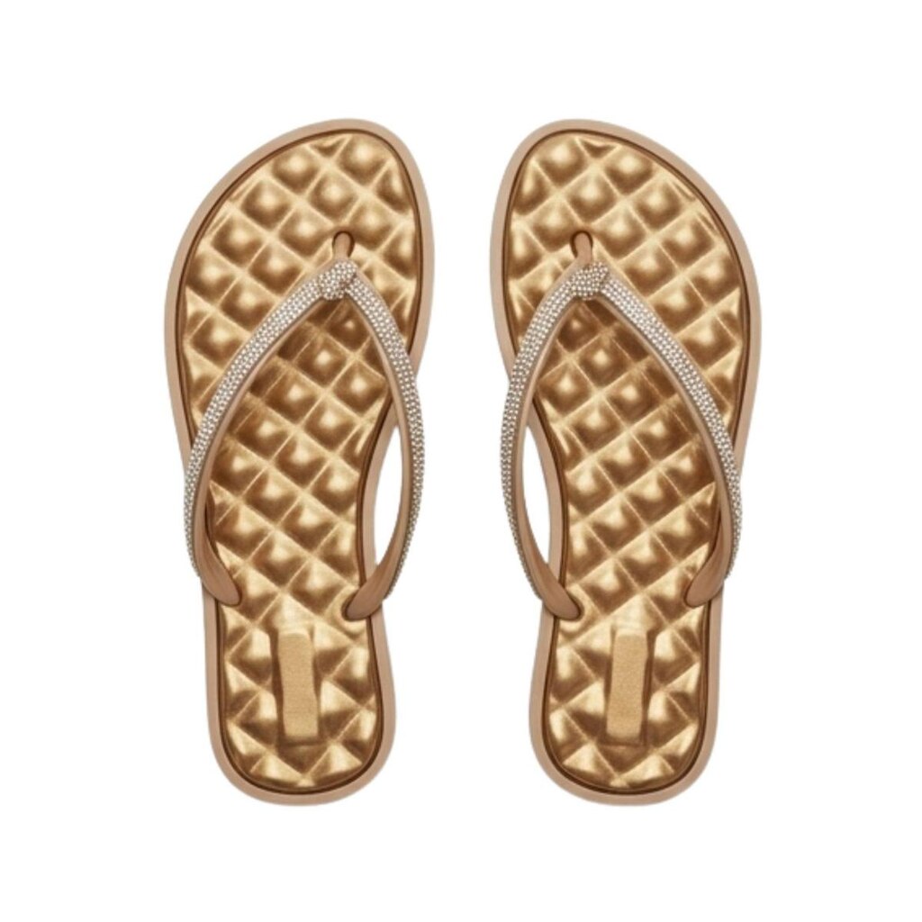 Chinelo de Dedo Casual Flatform Bolinhas Massageadoras Strass Elegante Moderna