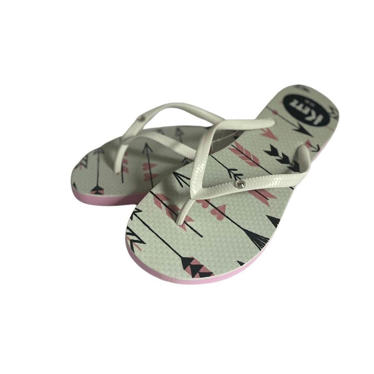 Chinelo de Dedo Feminino Estampa Coracao Solado Borracha - Branco Menor preço em Chinelo de Dedo Feminino Estampa Coracao Solado Borracha - Branco