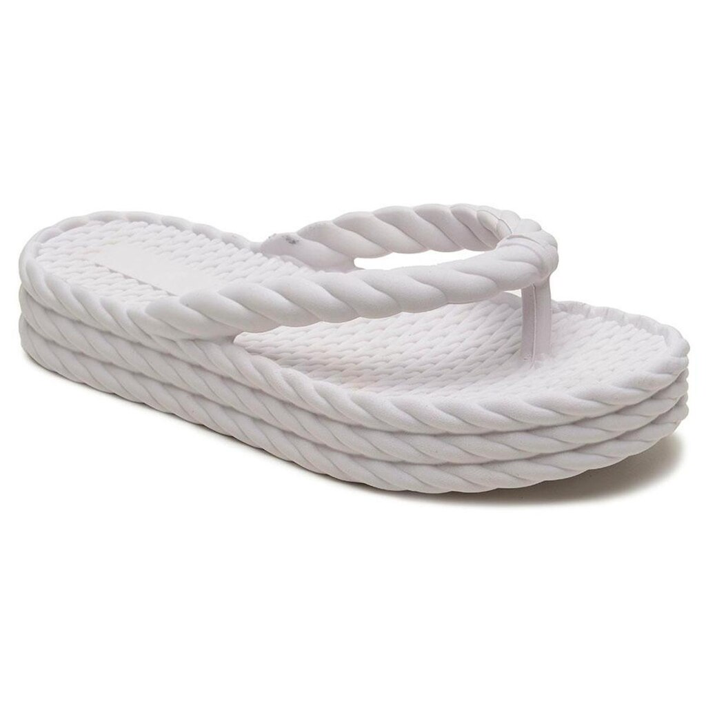 Chinelo de Dedo Feminino Tira Trançada Plataforma Leve