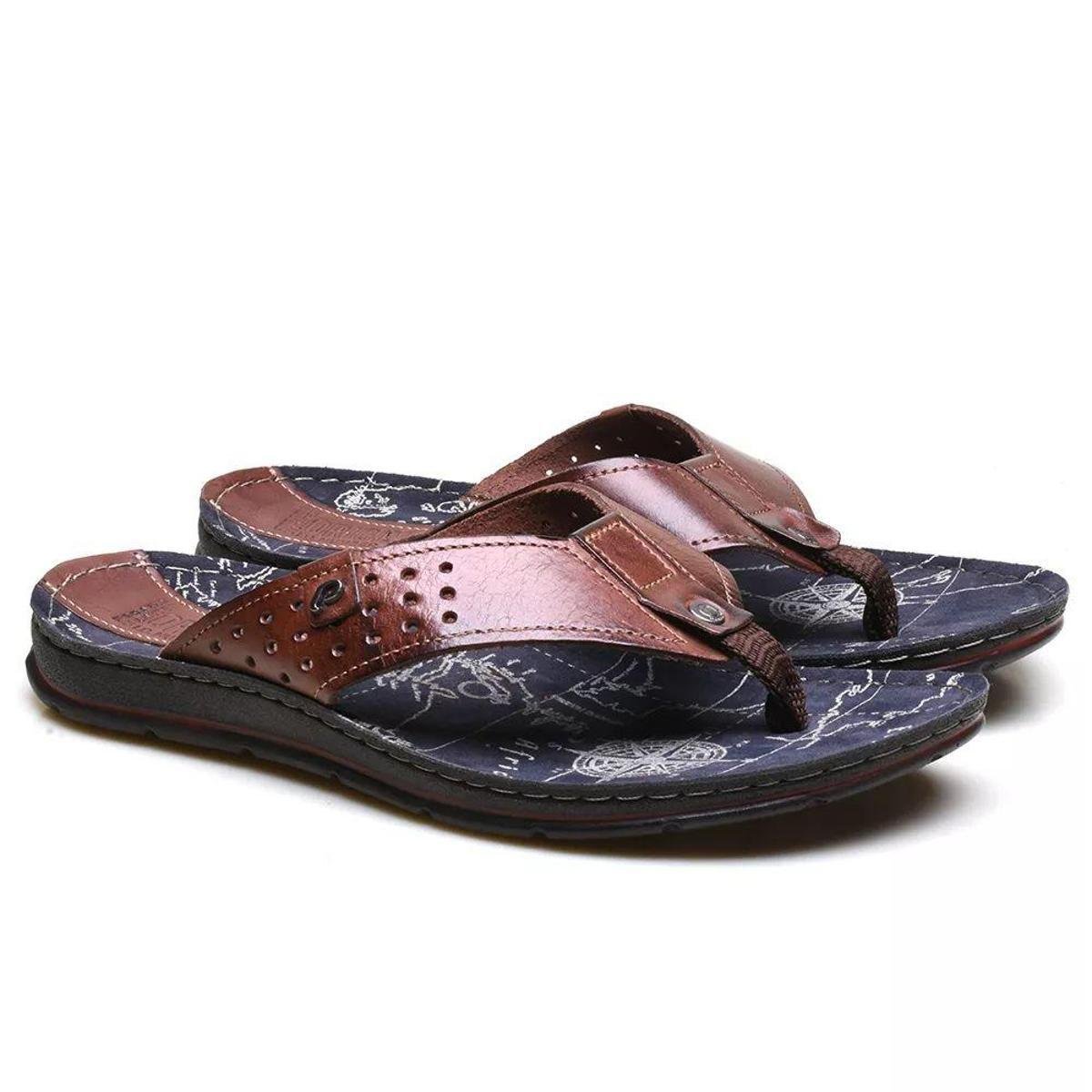 sandalia de couro masculina de dedo