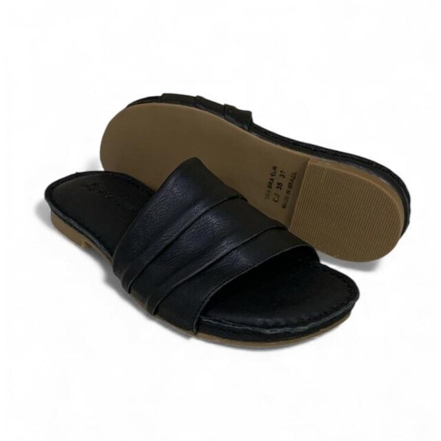 Chinelo Feminina Moscardini em Couro 347416 Prata Velho 34