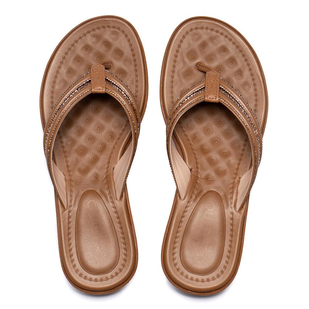 Chinelo Feminino Beira Rio Strass Anabela Casual