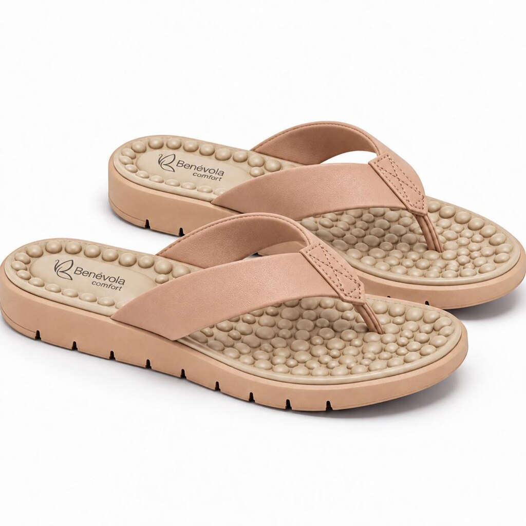Chinelo Feminino Benévola Conforto Premium com Palmilha Macia Texturizada Solado Antiderrapante