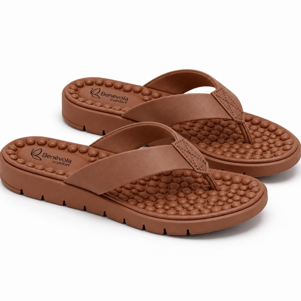 Chinelo Feminino Benévola Conforto Premium com Palmilha Macia Texturizada Solado Antiderrapante