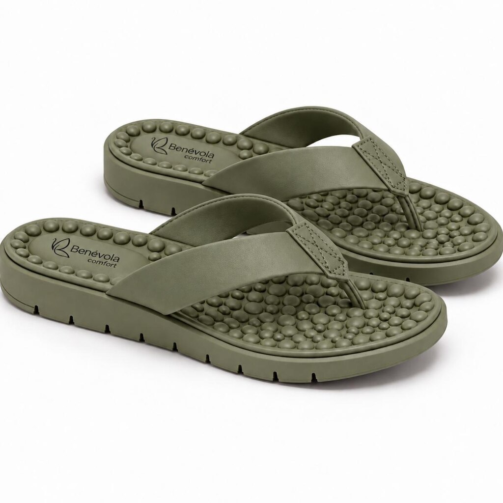 Chinelo Feminino Benévola Conforto Premium com Palmilha Macia Texturizada Solado Antiderrapante