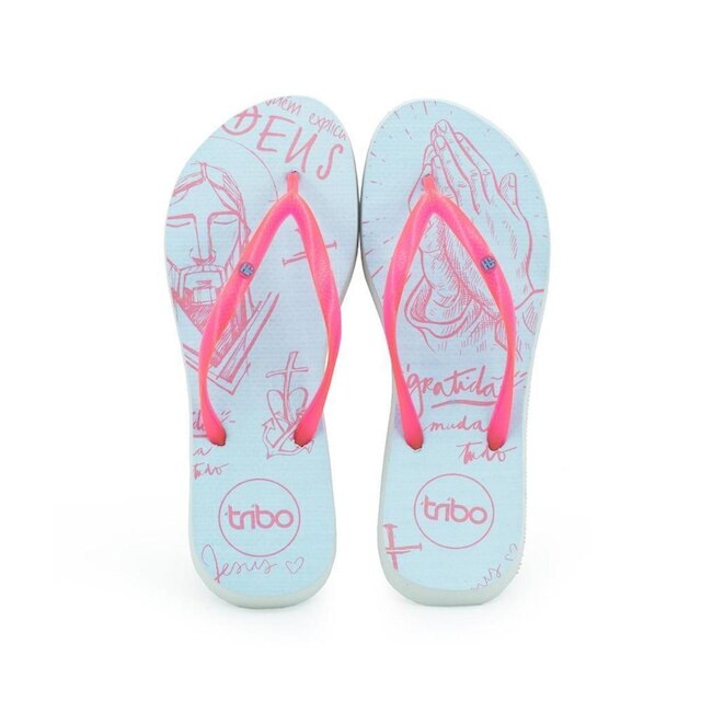 Chinelo Feminino Borracha Duas Tiras Estampado