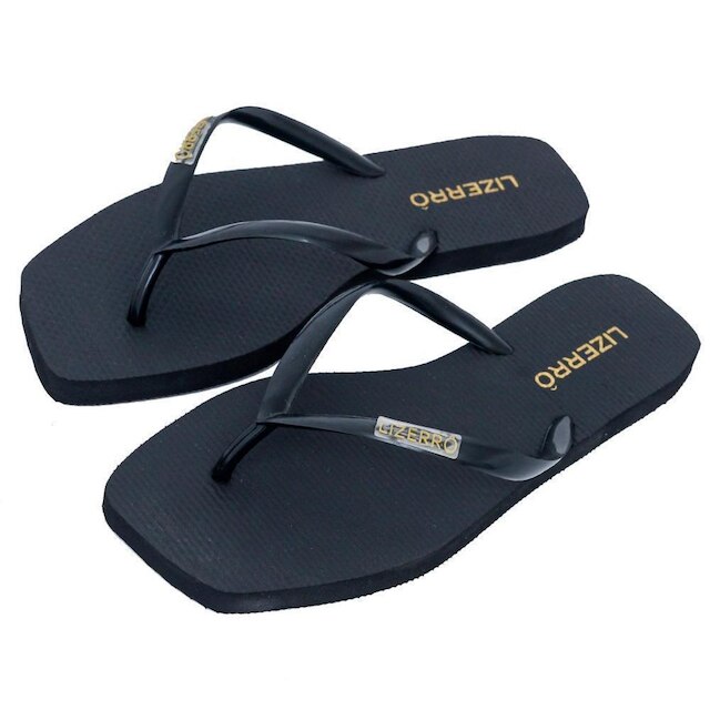Chinelo Feminino Borracha Quadrado Tiras Dia a Dia