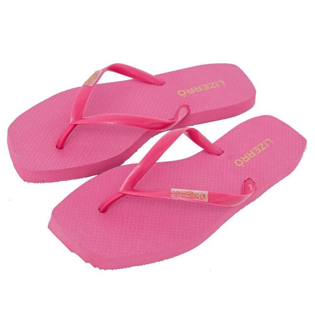 Chinelo Feminino Borracha Quadrado Tiras Dia a Dia