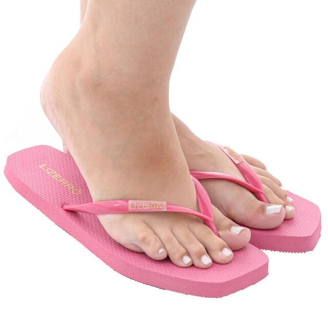 Chinelo Feminino Borracha Quadrado Tiras Dia a Dia