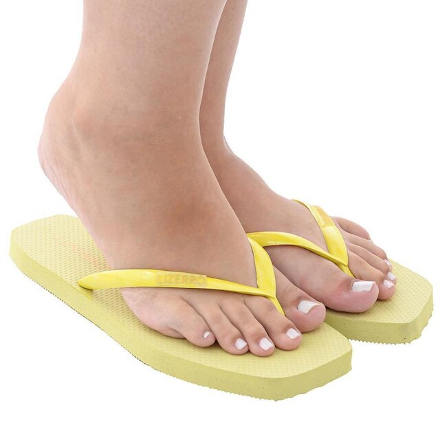 Chinelo Feminino Borracha Quadrado Tiras Dia a Dia