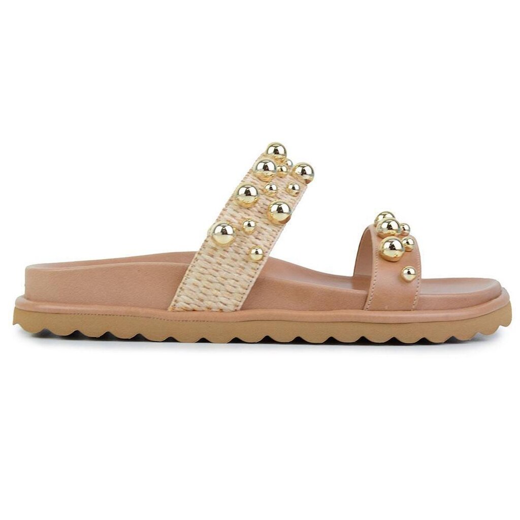 Chinelo Feminino Cecconello Papete Rafia Bege - 2725