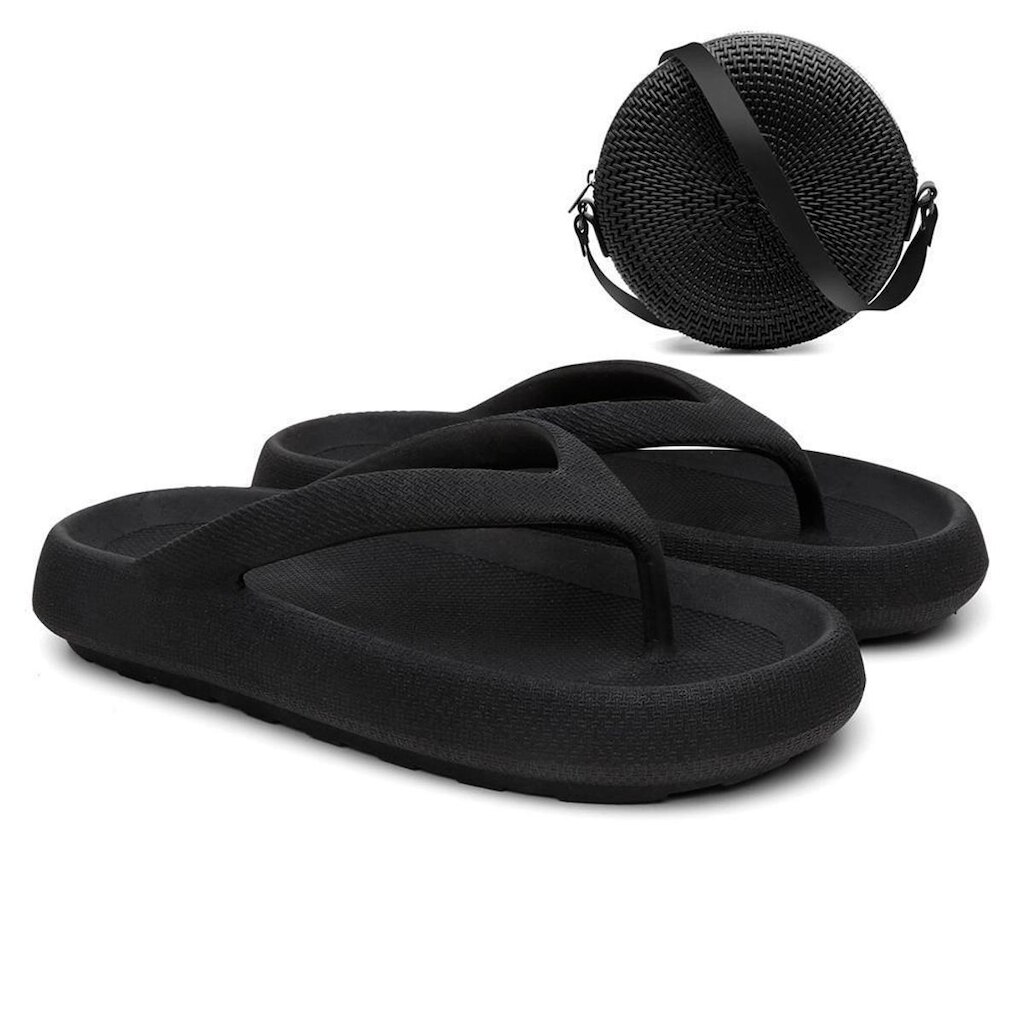 Chinelo Feminino de Dedo Casual + Bolsa Quebek Tiracolo Kit