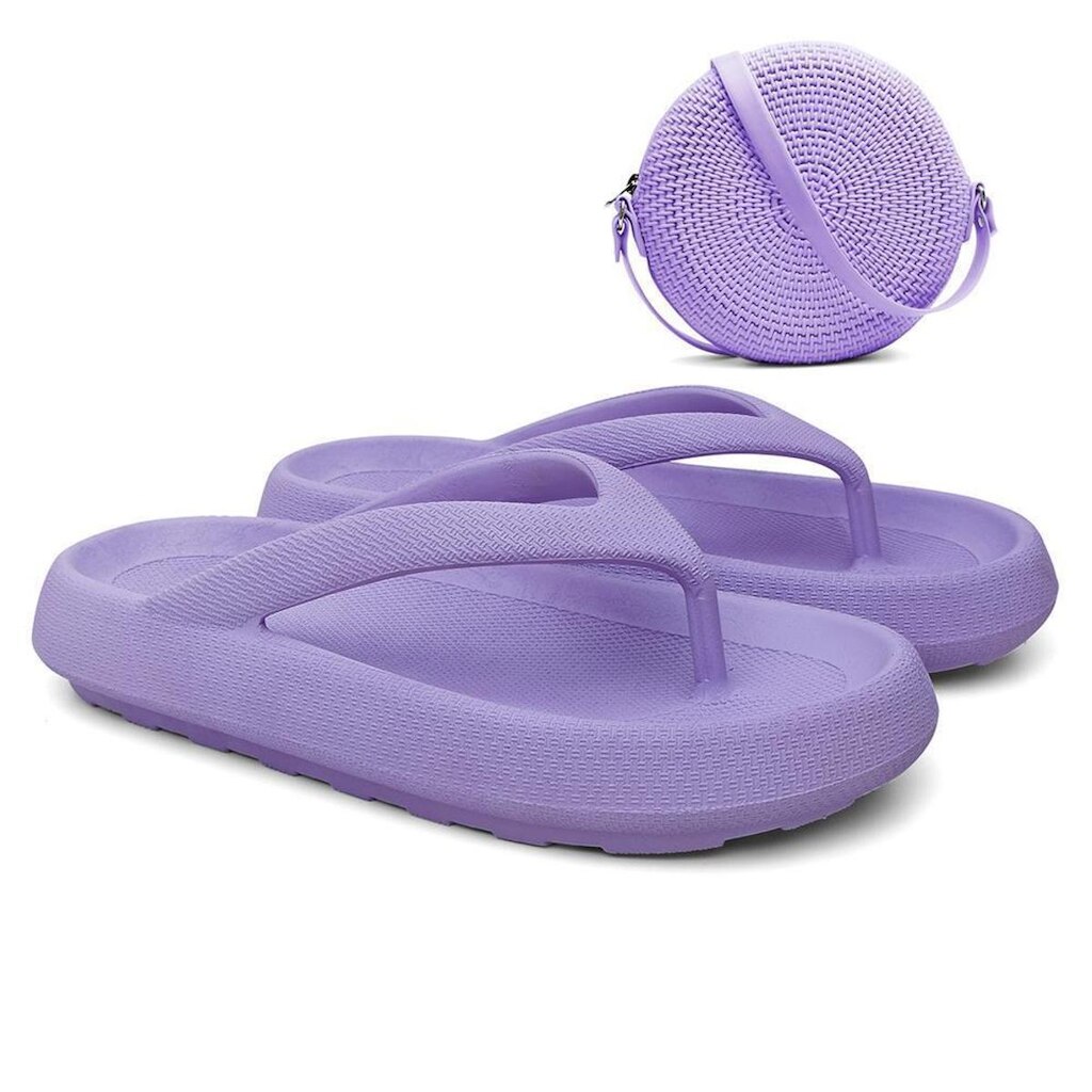 Chinelo Feminino de Dedo Casual + Bolsa Quebek Tiracolo Kit
