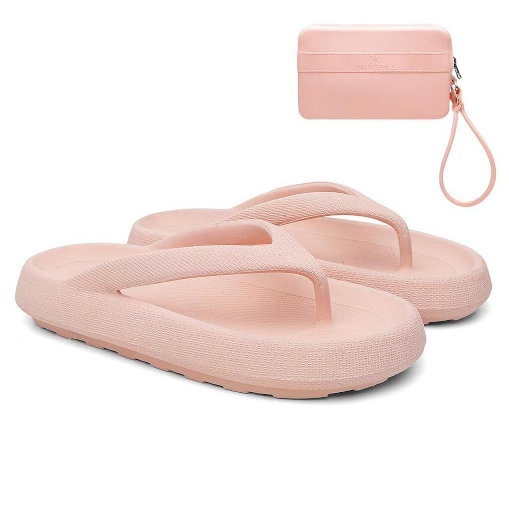 Chinelo Feminino de Dedo Verão Casual + Carteira Kit Off White 38/39