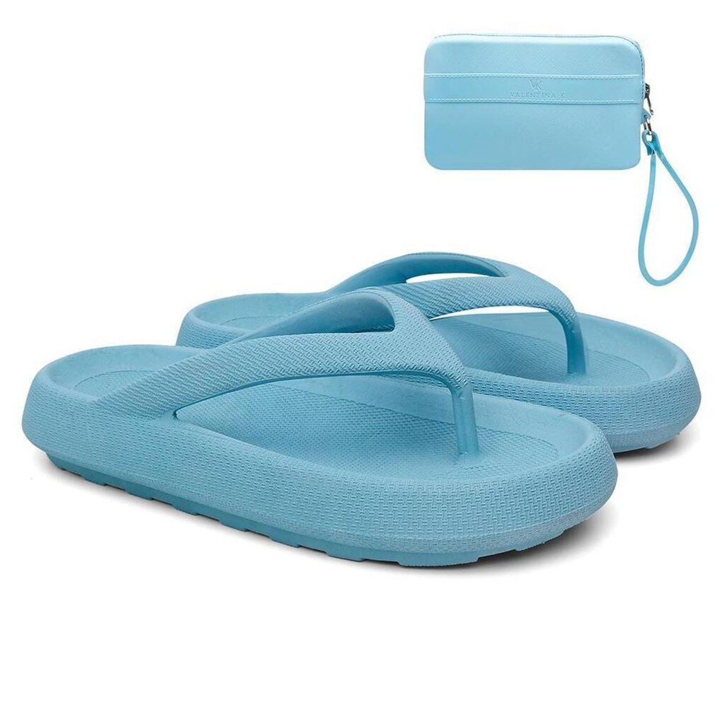 Chinelo Feminino de Dedo Verão Casual + Carteira Kit Off White 38/39