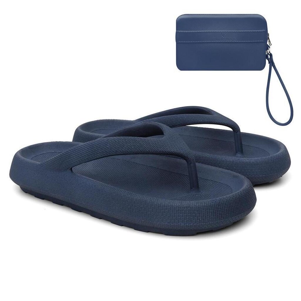 Chinelo Feminino de Dedo Verão Casual + Carteira Kit Off White 38/39