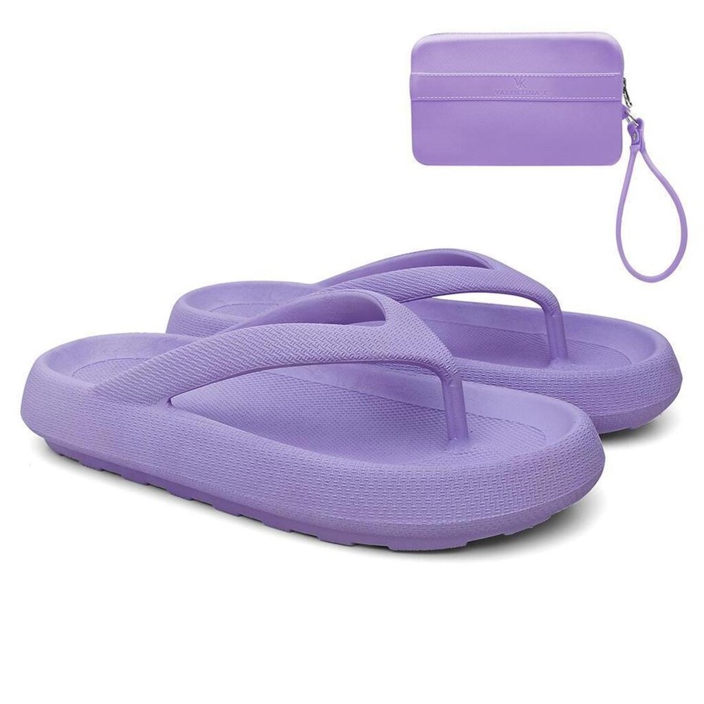Chinelo Feminino de Dedo Verão Casual + Carteira Kit Off White 38/39