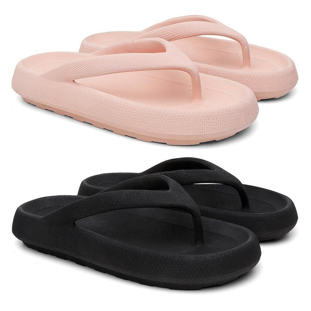 Chinelo Feminino de Dedo Verão Estilo Casual Kit 2 Pares