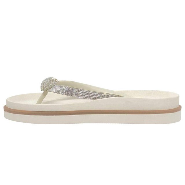 Chinelo Feminino Flat Moderno Conforto Tira Strass Cacci