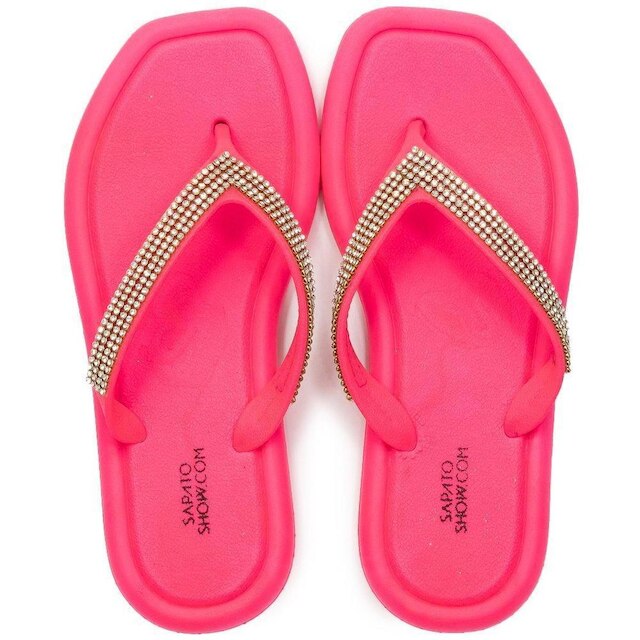 Chinelo Feminino Flip Flop Brilho Sapato Show 19623