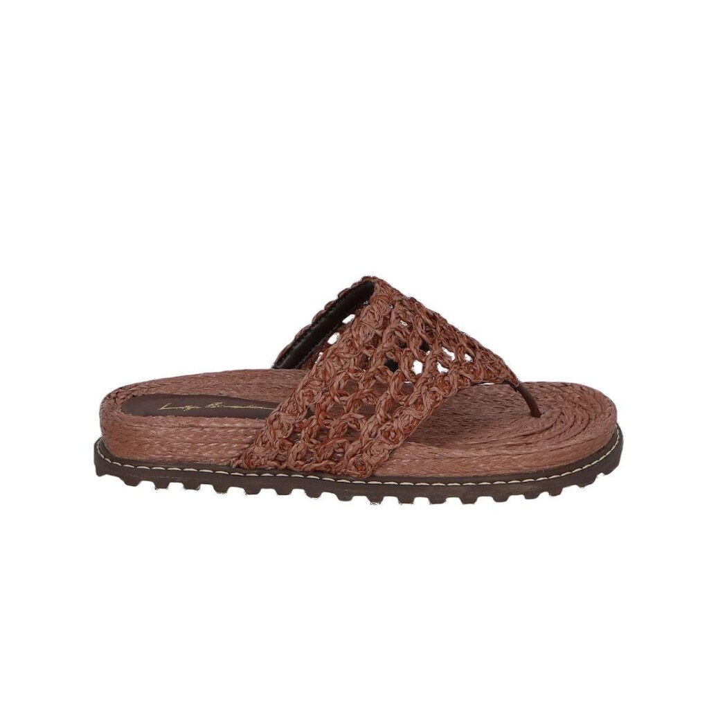 Chinelo Feminino Luiza Barcelos Papete Ráfia Marrom - 142400