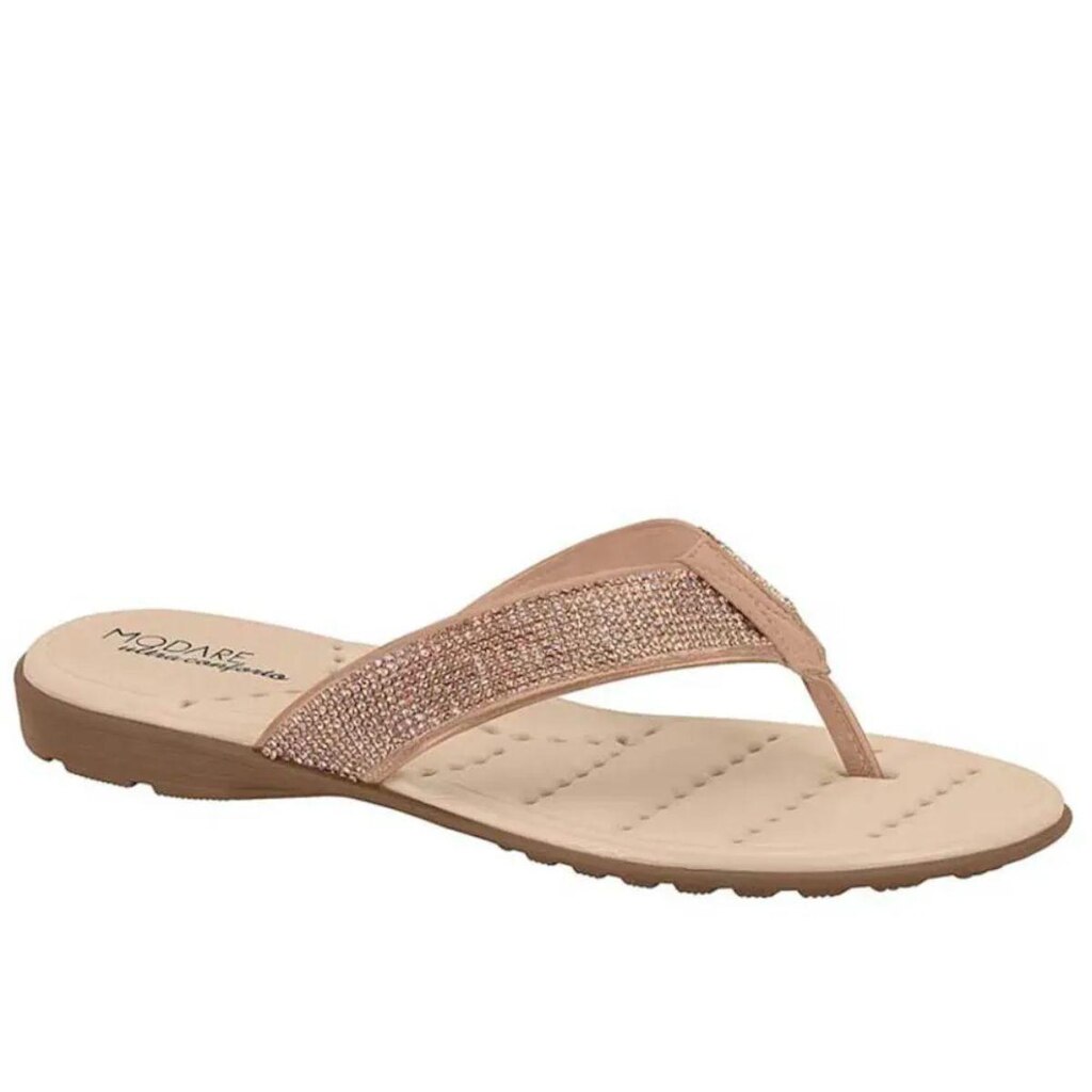 Chinelo Feminino Modare Ultraconforto Anatomic Tiras Com Brilho