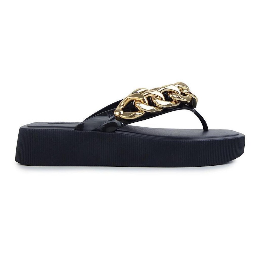 Chinelo Feminino Petite Jolie Hit Preto Dourado - PJ6515