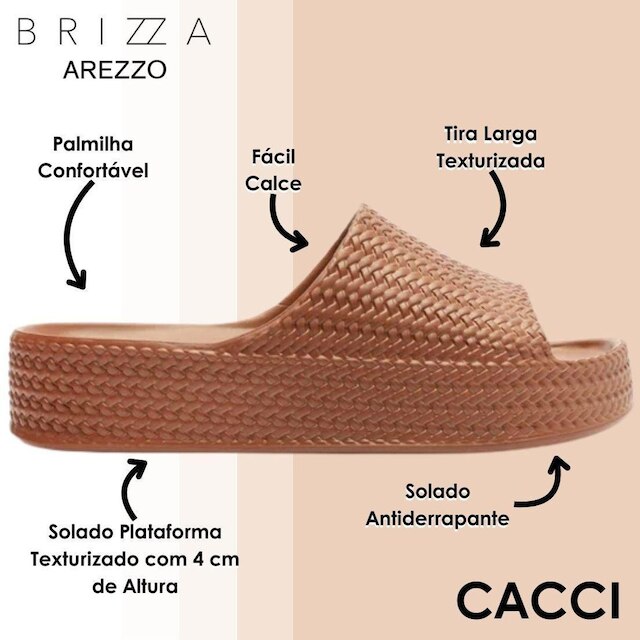 Chinelo Feminino Slide Leve Textura Moderno Brizza Arezzo