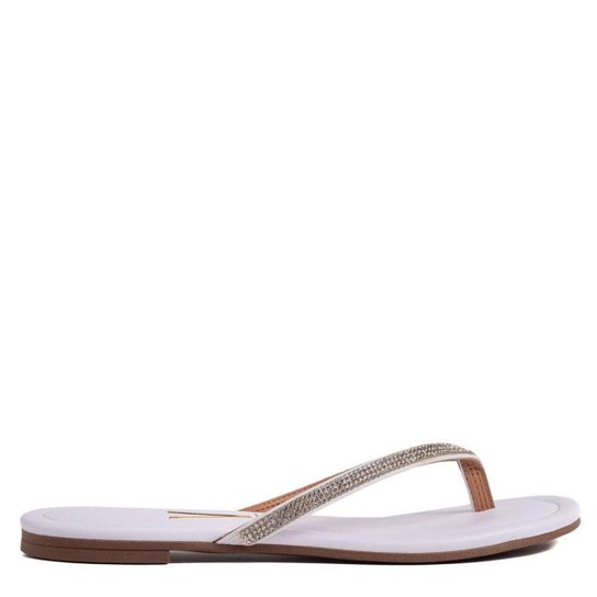 Chinelo Feminino Vizzano Strass Preto - Branco
