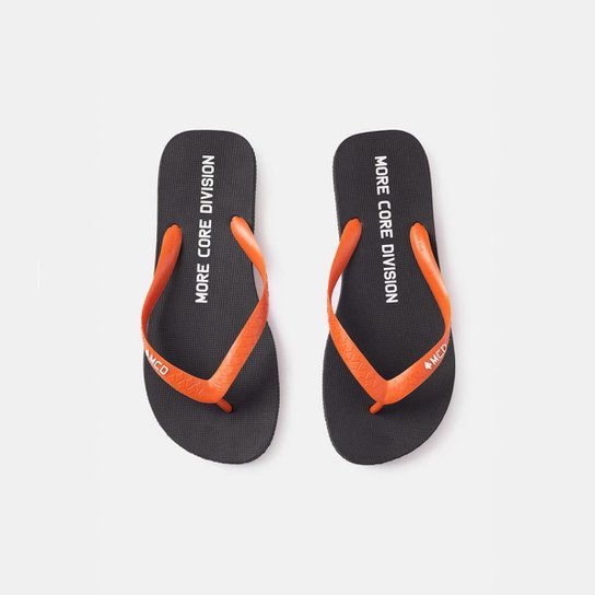 Chinelo Flip-Flop Black Orange