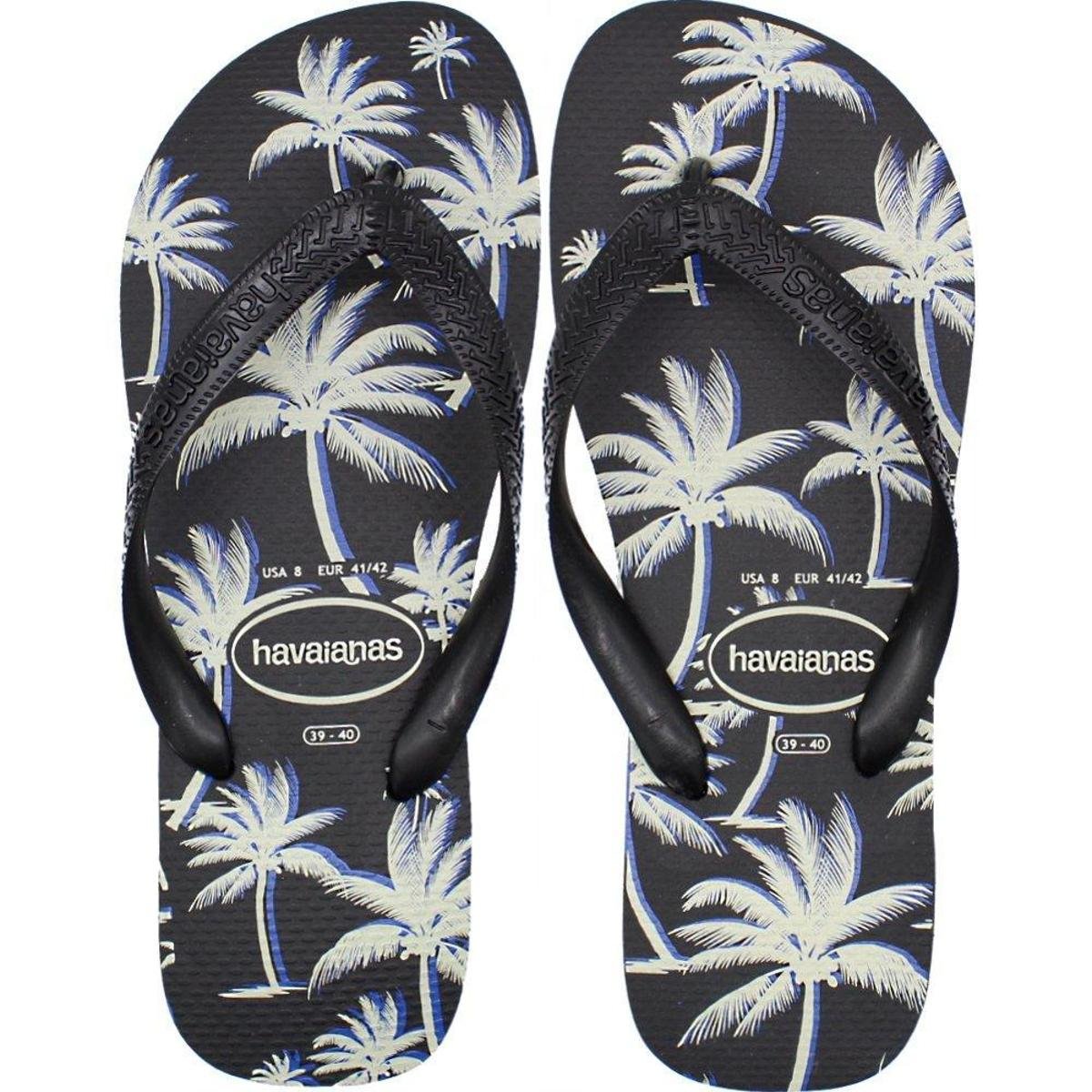 Chinelo Havaianas Aloha Masculino - Preto+Branco Menor preço em Chinelo Havaianas Aloha Masculino - Preto+Branco