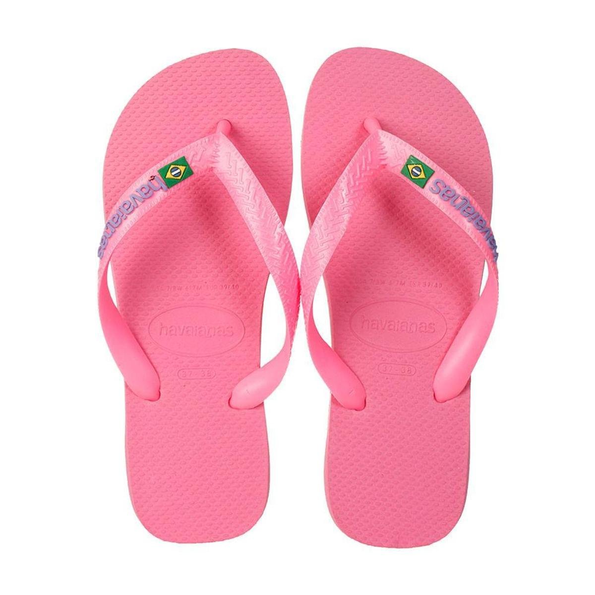 Chinelo Havaianas Brasil Logo Rosa - Feminino 41 Menor preço em Chinelo Havaianas Brasil Logo Rosa - Feminino 41