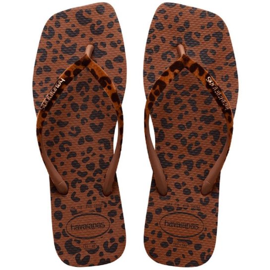 Chinelo Havaianas Feminino Slim Square Velvet Marrom Zattini