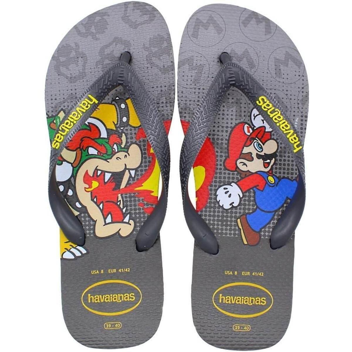 Chinelo Havaianas Mário Bros Masculino - Cinza Menor preço em Chinelo Havaianas Mário Bros Masculino - Cinza