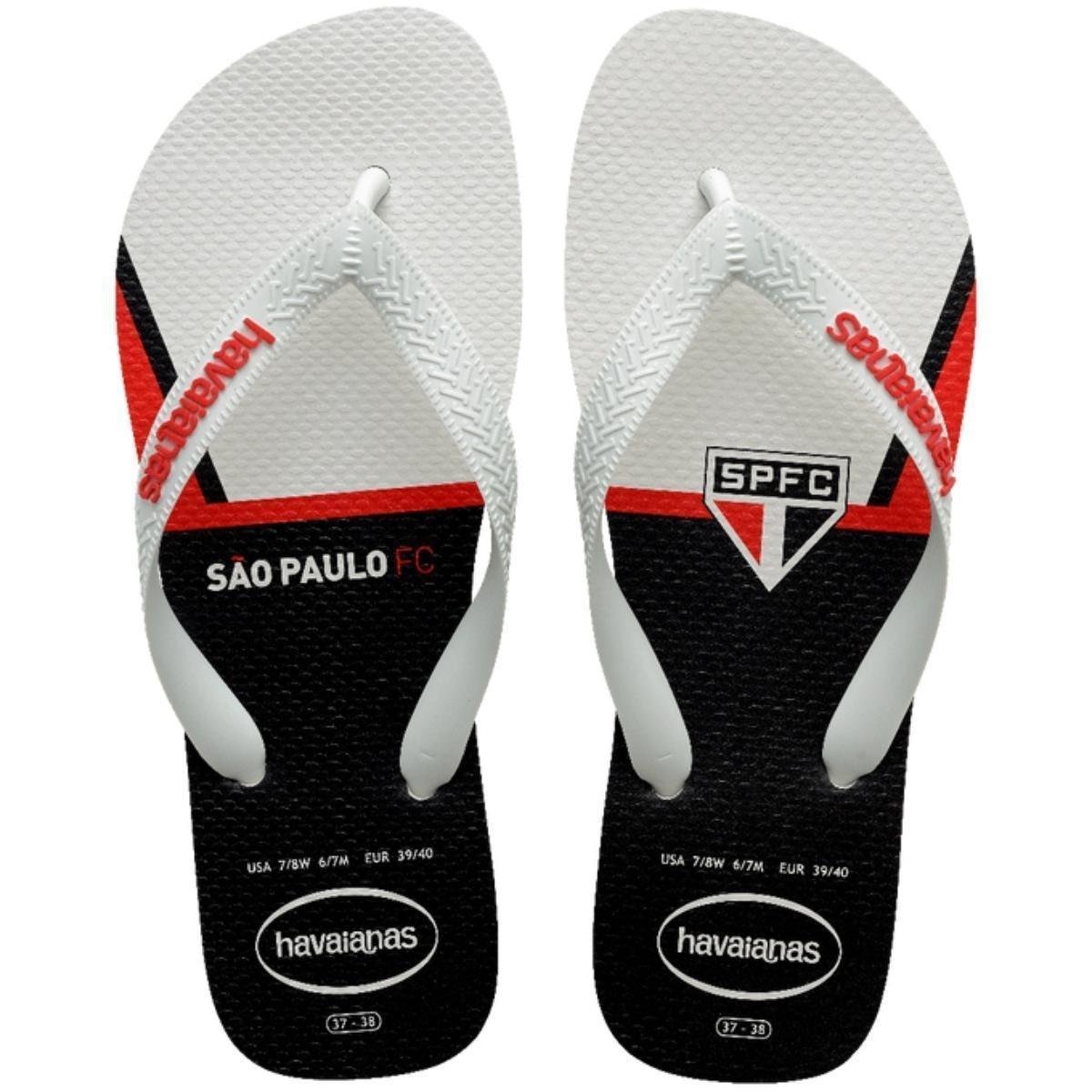 Chinelo Havaianas Masculino Top Times FC São Paulo Original Menor preço em Chinelo Havaianas Masculino Top Times FC São Paulo Original