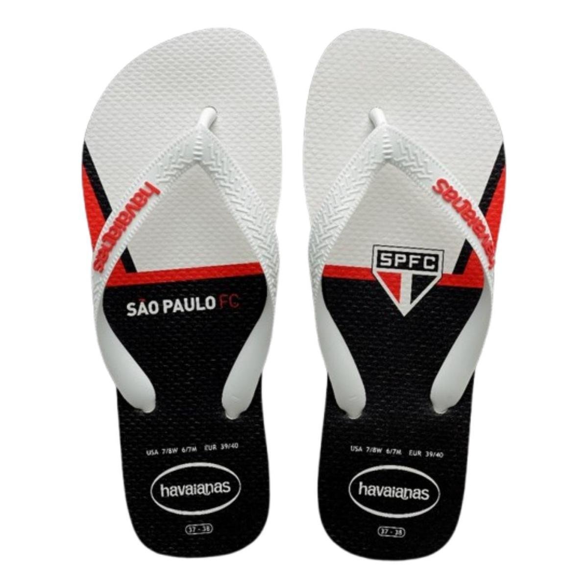 Chinelo Havaianas Masculino Top Times FC São Paulo Original Menor preço em Chinelo Havaianas Masculino Top Times FC São Paulo Original