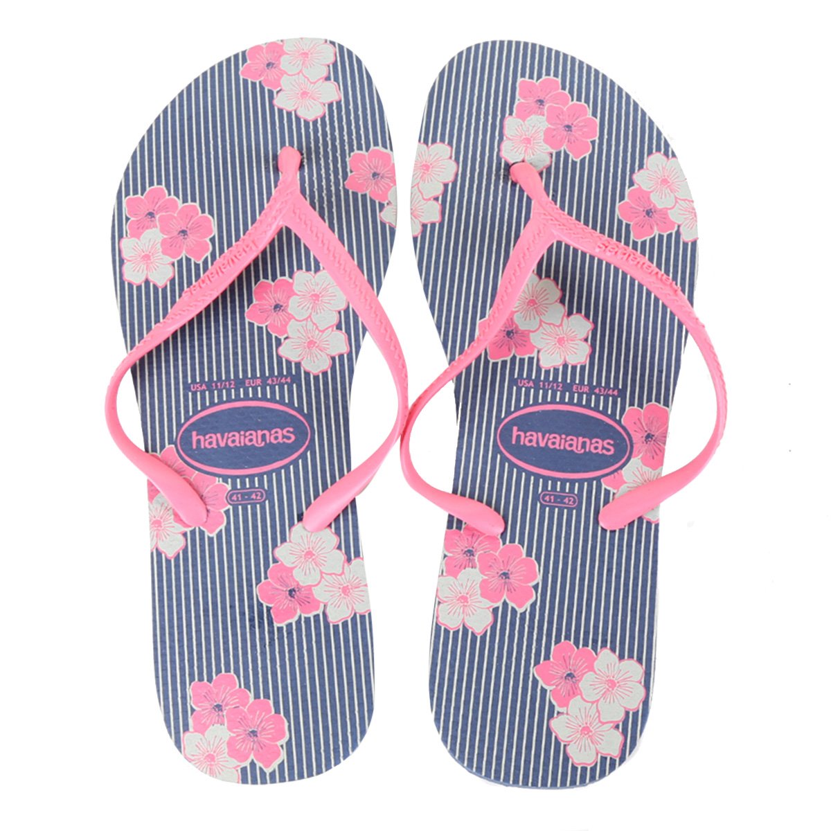 Chinelo Havaianas Romântica Floral Feminino - Azul Escuro Menor preço em Chinelo Havaianas Romântica Floral Feminino - Azul Escuro