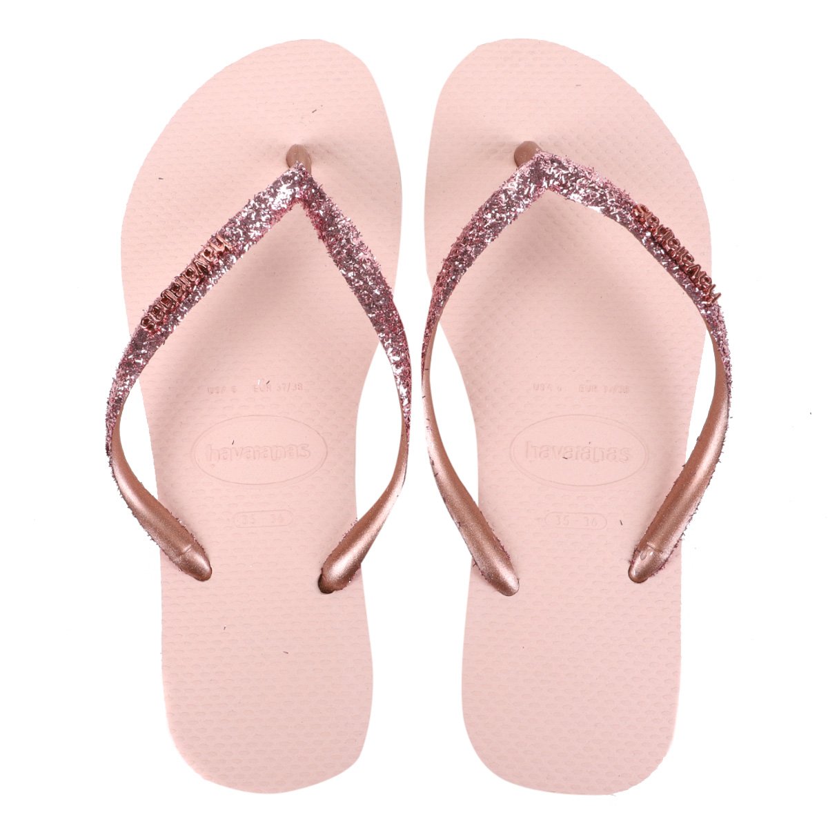 Chinelo Havaianas Slim Glitter II Feminino - Rosa+Dourado Menor preço em Chinelo Havaianas Slim Glitter II Feminino - Rosa+Dourado
