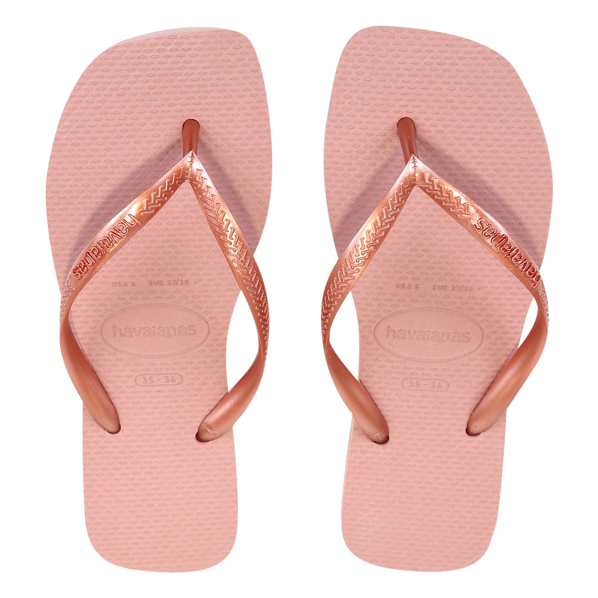 Chinelo Havaianas Slim Square Feminino - Rosa Menor preço em Chinelo Havaianas Slim Square Feminino - Rosa
