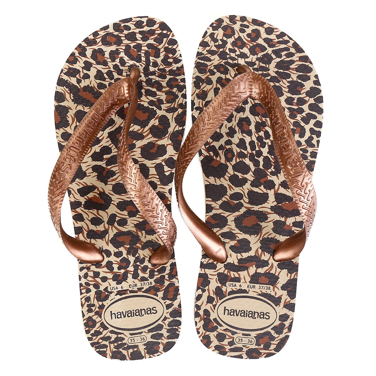 Chinelo Havaianas Top Animals Feminina - Onça Menor preço em Chinelo Havaianas Top Animals Feminina - Onça