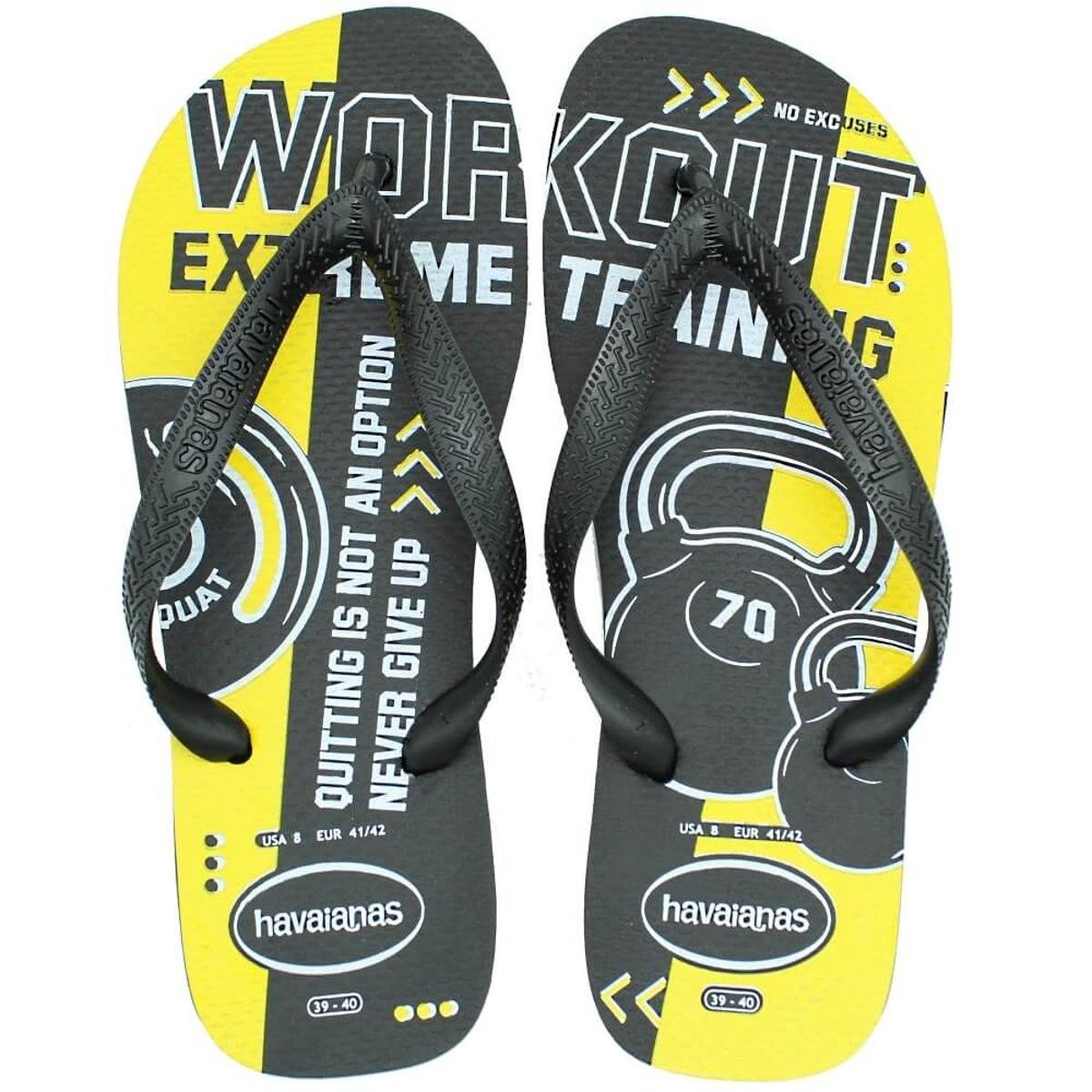 Chinelo Havaianas Top Athletic Masculino - Preto+Amarelo Menor preço em Chinelo Havaianas Top Athletic Masculino - Preto+Amarelo