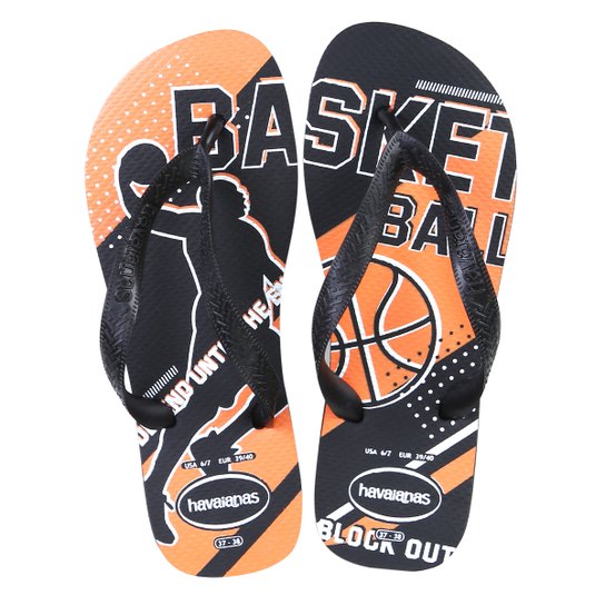 Chinelo Havaianas Top Athletic - Preto+Laranja