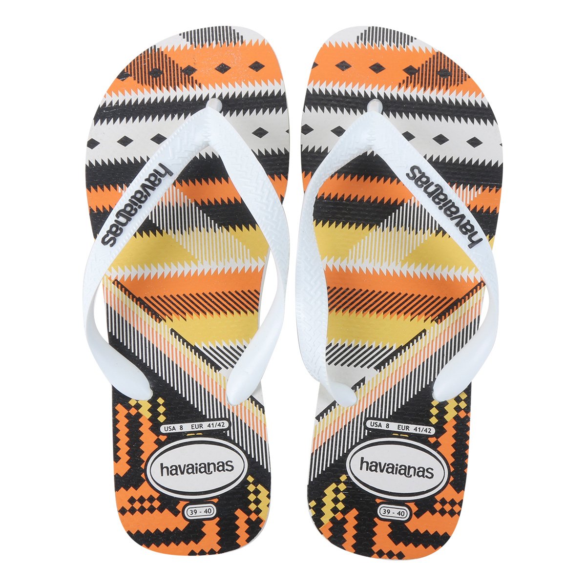 Chinelo Havaianas Trend Masculino - Branco+Amarelo Menor preço em Chinelo Havaianas Trend Masculino - Branco+Amarelo