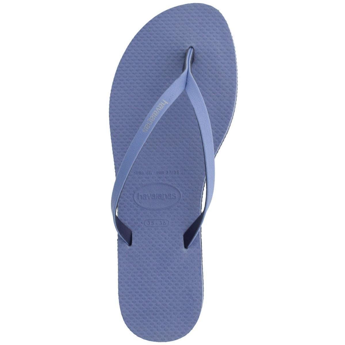chinelo havaianas azul feminino
