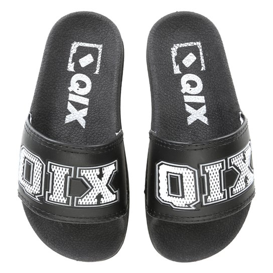 Chinelo Infantil Qix Estampado Masculino - Preto+Cinza