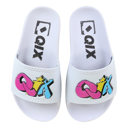 Chinelo Infantil Qix Estampado - Branco