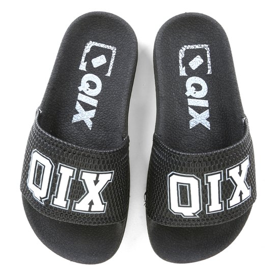 Chinelo Infantil Qix Estampado - Preto+Branco