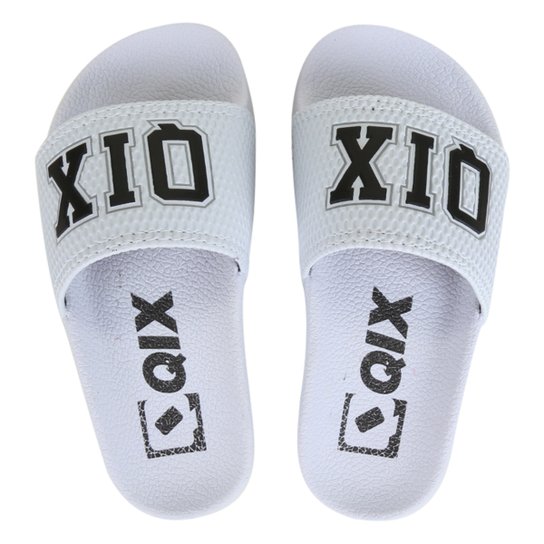 Chinelo Infantil Qix Estampado - Branco+Preto