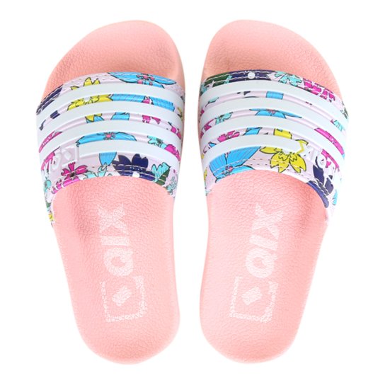 Chinelo Infantil Qix Listras Feminino - Rosa Bebê